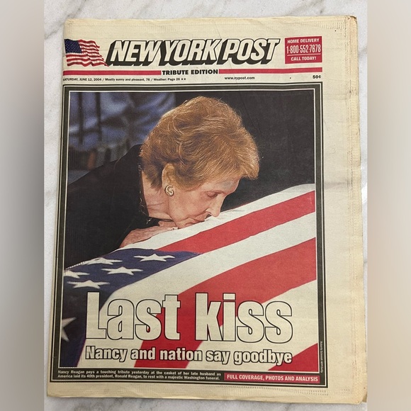 COPY - New York Post Newspaper dated 6/12/2004 Ronald Reagan’s death - Picture 1 of 3
